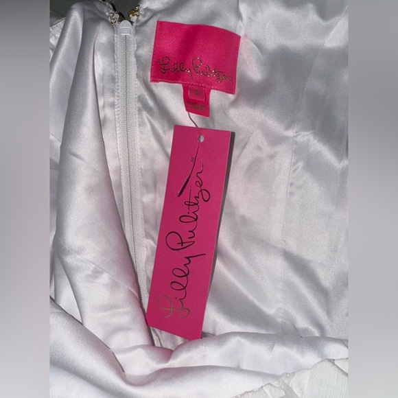 Lilly Pulitzer Ritamarie Ruffle Dress Resort White Flora Faille Sz 6 NWT - Picture 7 of 16